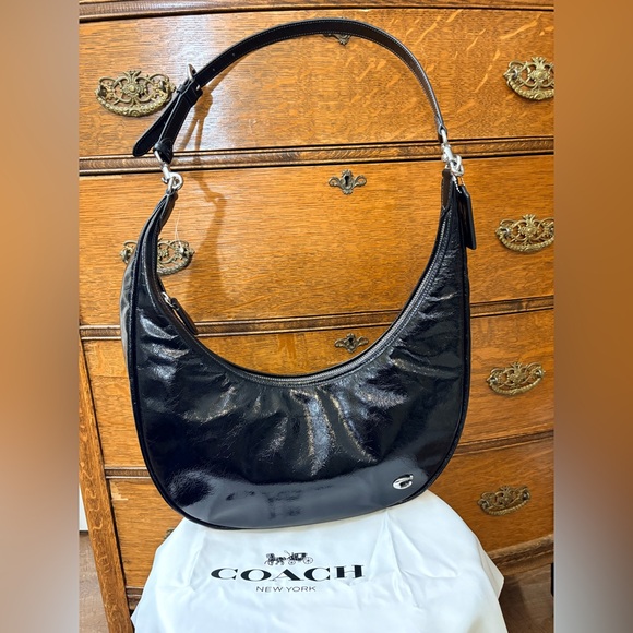 Coach Juliet Sling Bag - Black Glazed Crinkled Leather CBG23 + Dust Bag - Picture 16 of 16